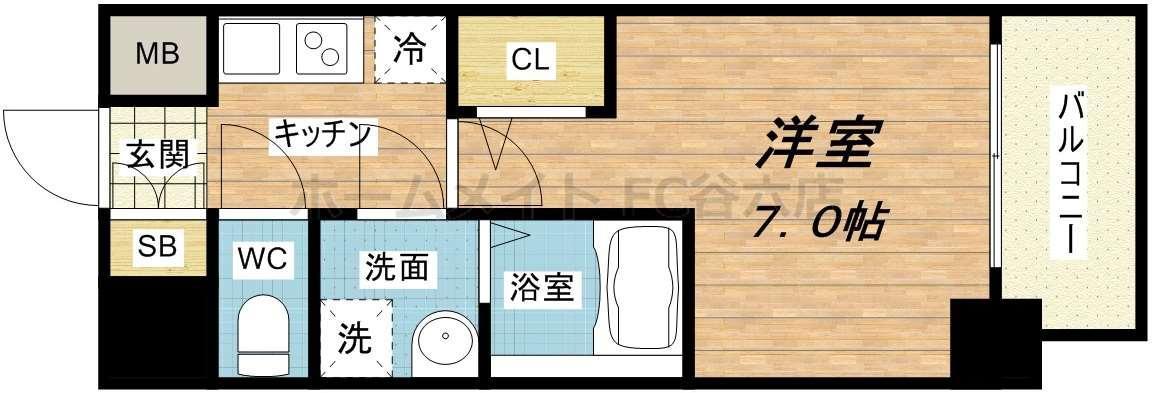サムティ大阪GRAND イーストII(1K/10階)の間取り写真