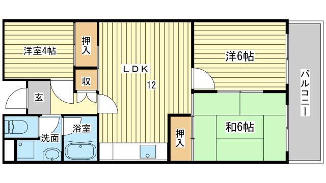 東山ハイツ(3LDK/2階)の間取り写真
