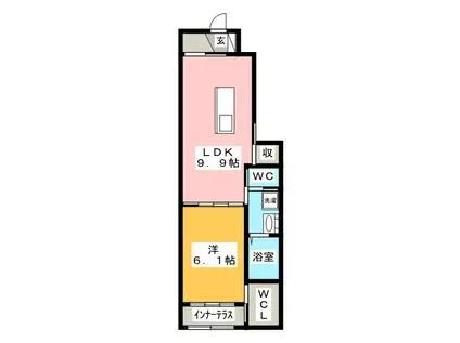 セントリア(1LDK/1階)の間取り写真