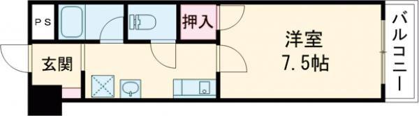 フォーレスト中百舌鳥(1K/3階)の間取り写真