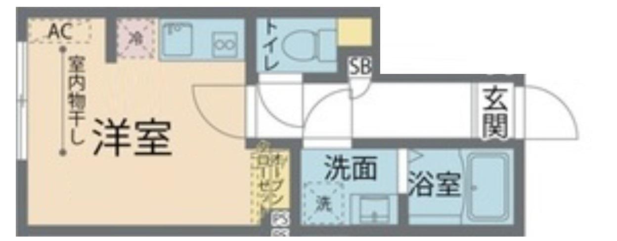 カインドネス秋津(ワンルーム/1階)の間取り写真