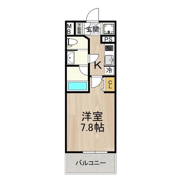 セノアタワー泉(1K/12階)の間取り写真