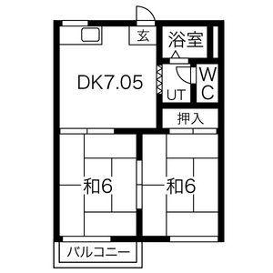 タウニー8(2DK/2階)の間取り写真