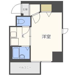 プレサンス難波ウエスト(1K/7階)の間取り写真