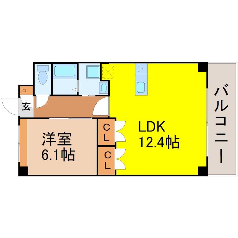 コンソラトゥール(1LDK/2階)の間取り写真
