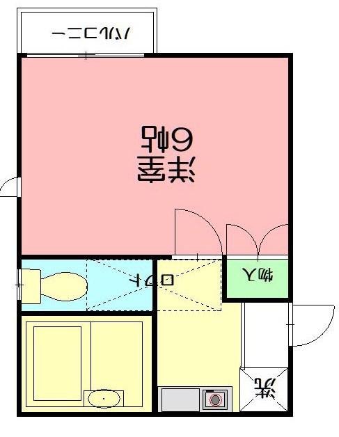 相湘22岡田ハイツ(1K/2階)の間取り写真