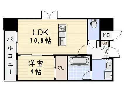 ベルコモンズ(1LDK/11階)の間取り写真