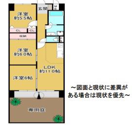 ベル・アーバニティ加古川II(3LDK/1階)の間取り写真