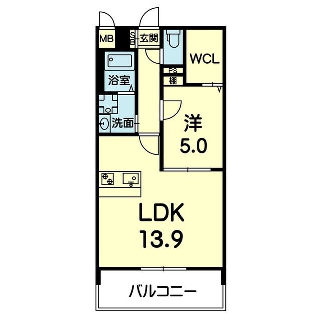 アステール菊陽(1LDK/7階)の間取り写真