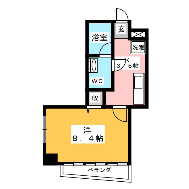 都営新宿線 菊川駅(東京) 徒歩6分 7階建 築17年(1K/2階)の間取り写真