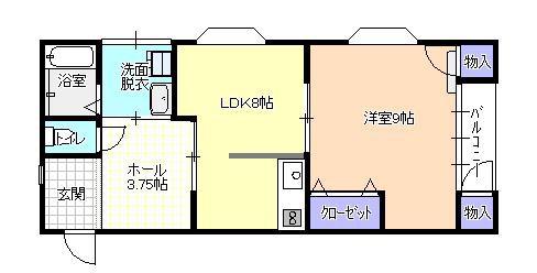 アクシーズ21(1LDK/2階)の間取り写真