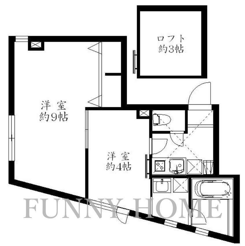バーミープレイス 駒場東大前(2K/1階)の間取り写真