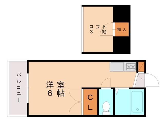 サンシャイン21C(ワンルーム/2階)の間取り写真