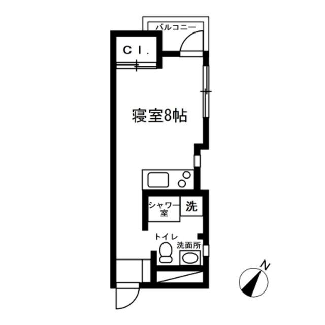 シャモット南青山(ワンルーム/2階)の間取り写真