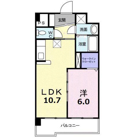 ヴィラコート・ラ・セーヌ(1LDK/4階)の間取り写真