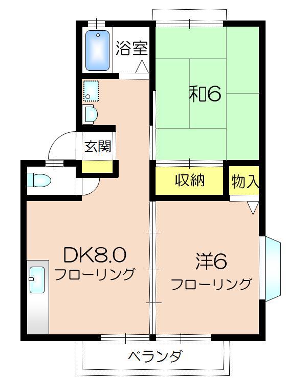 光ハイツ(2DK/2階)の間取り写真