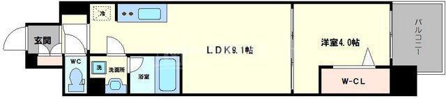 アーバネックス梅田中崎町(1LDK/8階)の間取り写真