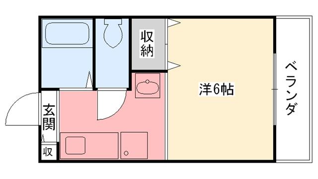 ハイツシャルム(1K/2階)の間取り写真