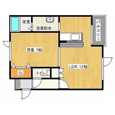 ノース RIVER(1LDK/1階)の間取り写真