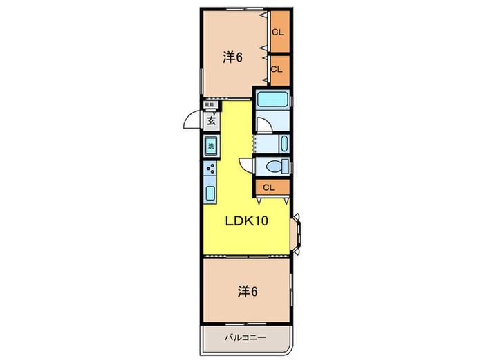 クラウン西ヶ原(2LDK/3階)の間取り写真