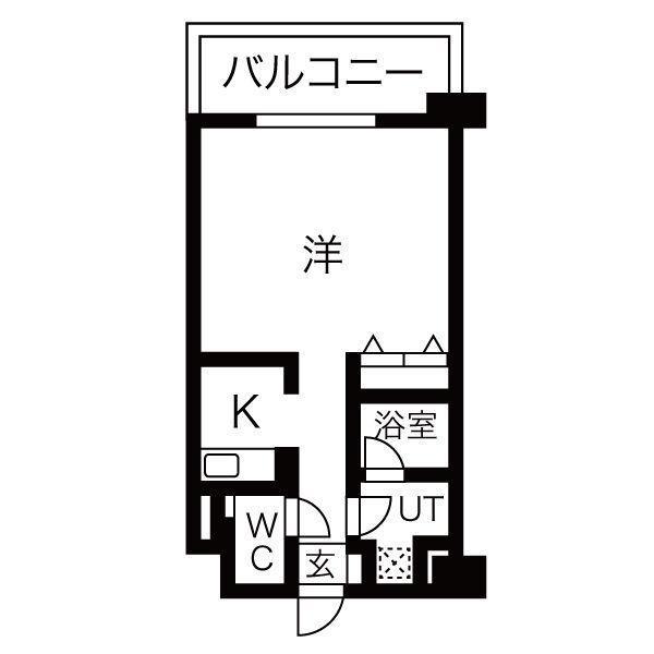 アーバンポイント高崎(1K/9階)の間取り写真