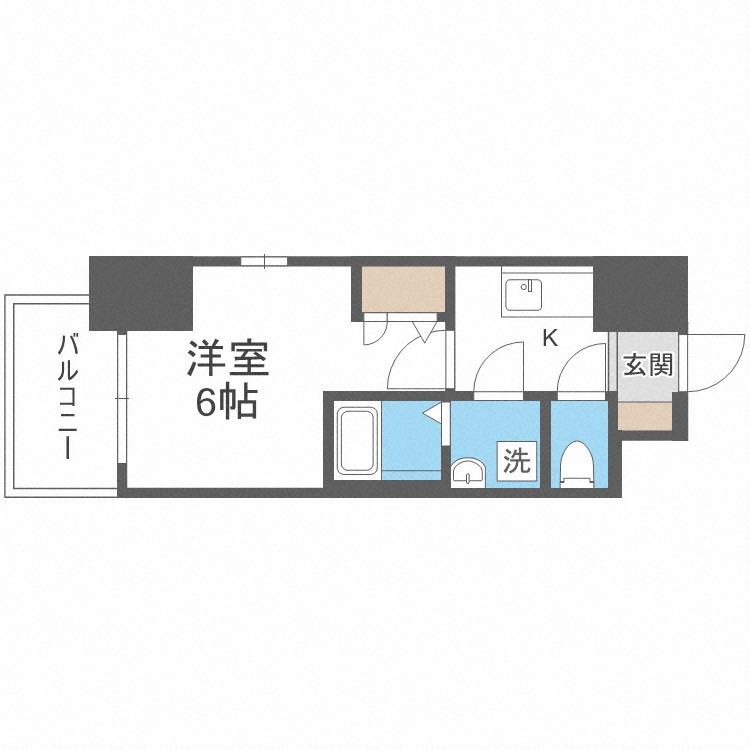エスリードレジデンス本町パークフロント(1K/14階)の間取り写真