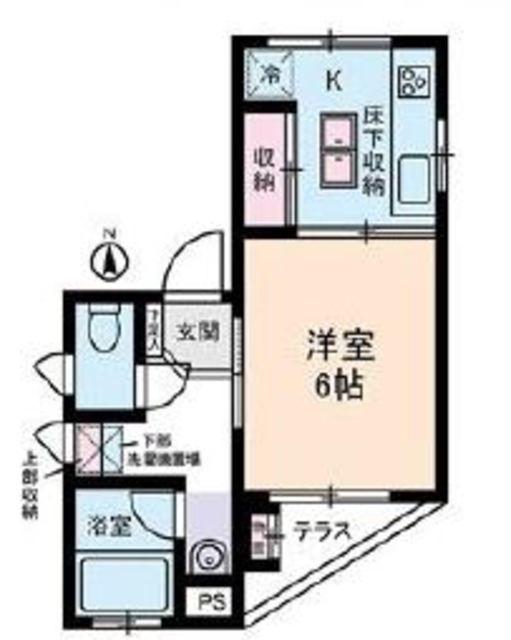 スクエア東新町(1K/1階)の間取り写真