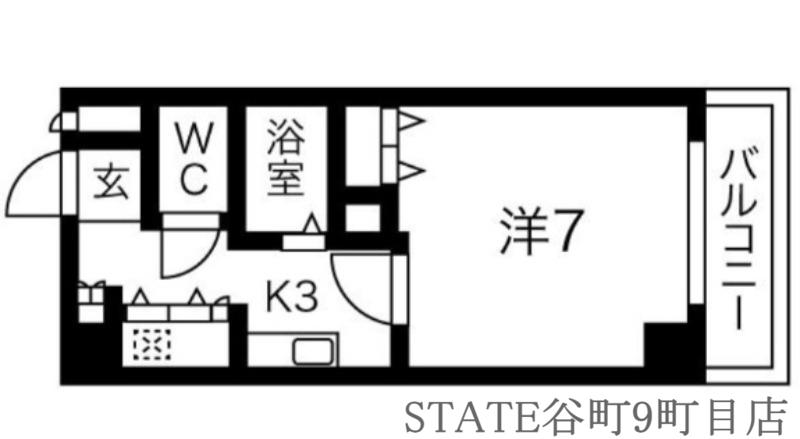 URO上六(1K/2階)の間取り写真