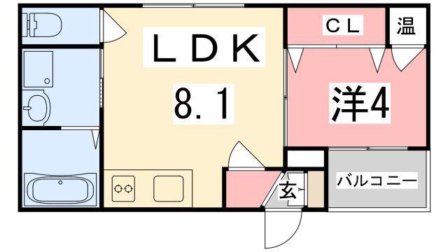 GRANDIR姫路京口(2LDK/2階)の間取り写真