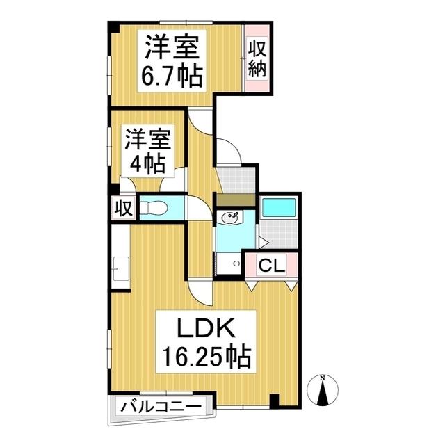 パークアイランド W(2LDK/3階)の間取り写真