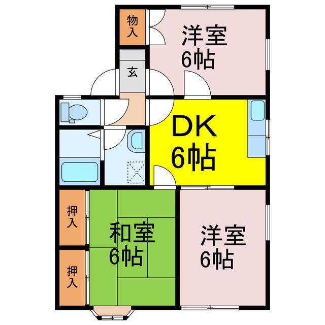 プラザ野本(3DK/1階)の間取り写真