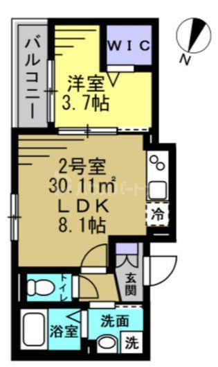 ラ・ルポI(1LDK/1階)の間取り写真