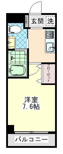 CROSS-U(1K/3階)の間取り写真