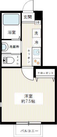 コンフォールMザ・ファースト(1K/1階)の間取り写真