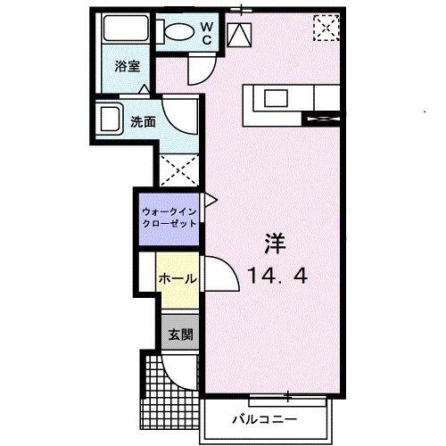 グレイスハイム(ワンルーム/1階)の間取り写真