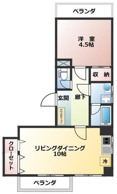 グリーンコープ(1LDK/3階)の間取り写真