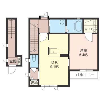 ユーガットメール(1LDK/2階)の間取り写真