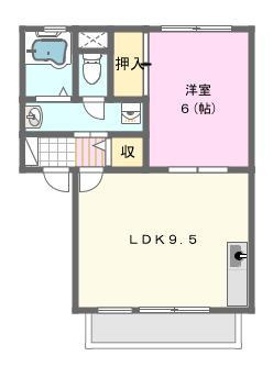 ヴィルドミールB(1LDK/1階)の間取り写真