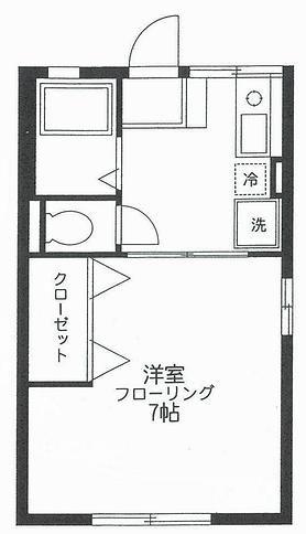 シティハイム 壱番館(1K/1階)の間取り写真
