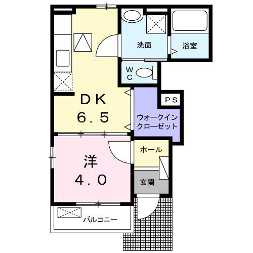 セレーノ(1DK/1階)の間取り写真