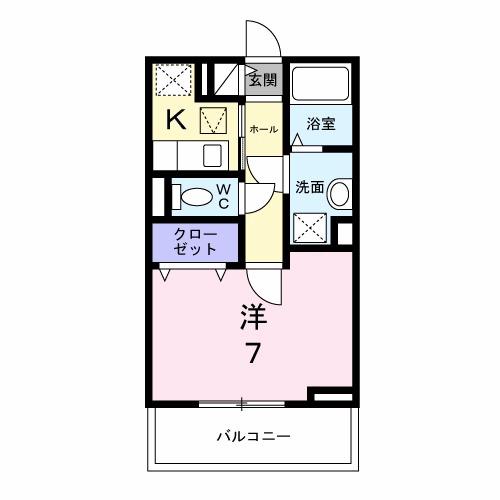 アステリア(1K/1階)の間取り写真