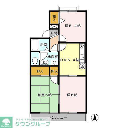 あずまじゅねす 2(3DK/2階)の間取り写真
