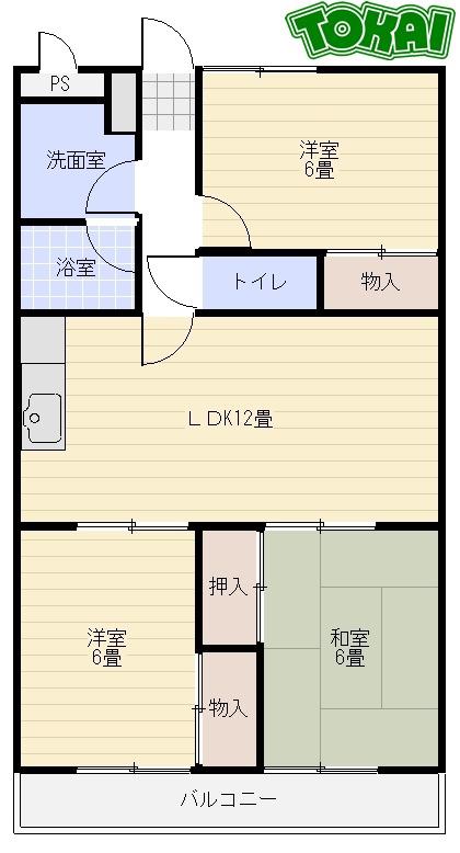 ベルフルール(3LDK/3階)の間取り写真