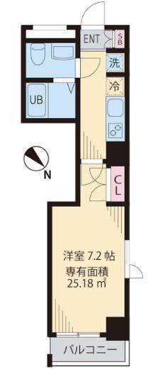 LUXE YOTSUYA(1K/7階)の間取り写真
