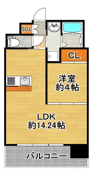 プレジオ大正(1LDK/6階)の間取り写真