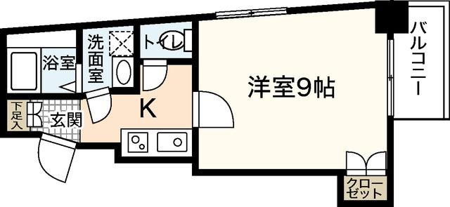 イルパラッツォ上大須賀(1K/4階)の間取り写真