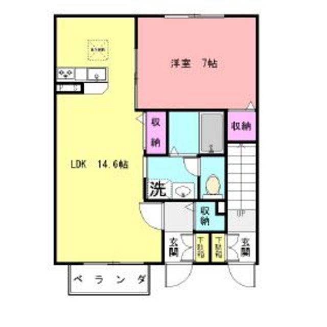 グレイスM(1LDK/1階)の間取り写真
