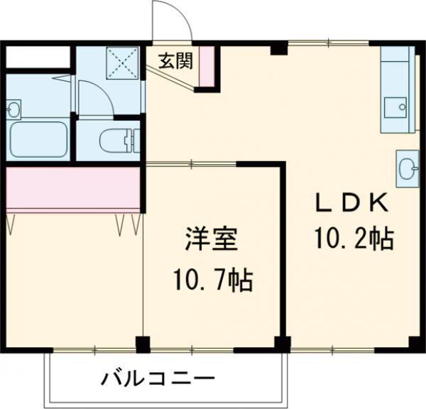 MIRAI(1LDK/2階)の間取り写真