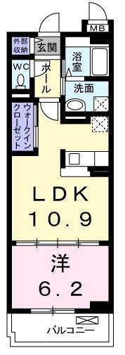 ベル・オーブ(1LDK/3階)の間取り写真