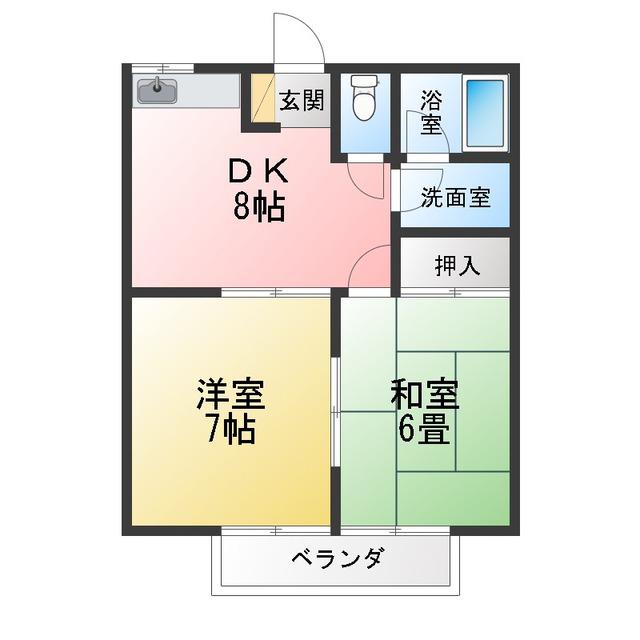 グレイスハイツ(2DK/2階)の間取り写真